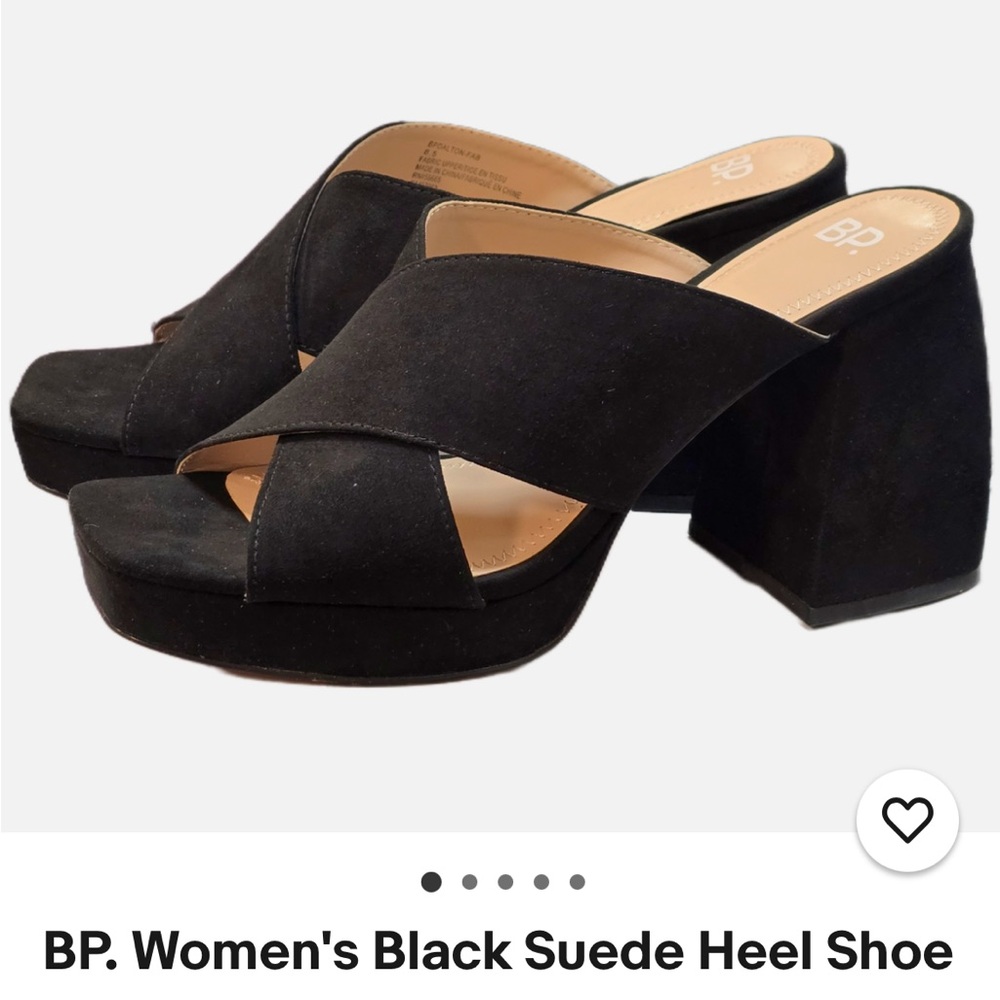 BP Black Suede Chunky Block Heels-LIKE NEW CONDITION